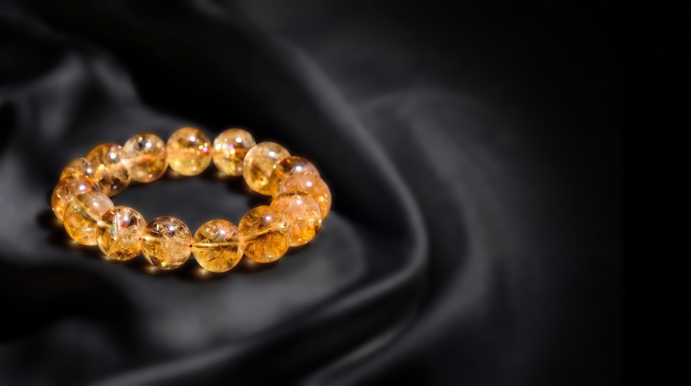 Hand-strung citrine crystal bracelet